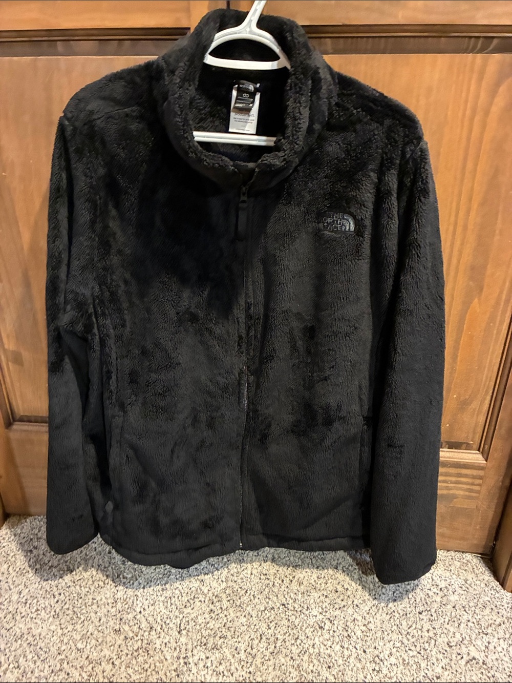 Women's black fuzzy jacket